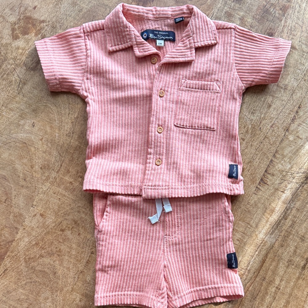 Button Down Ribbed Shirt & Shorts Cabana Set || Ben Sherman